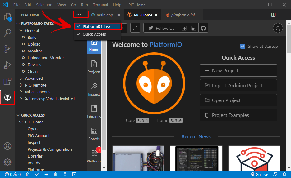 Enable-PlatformIO-Tasks Hướng dẫn cài đặt Visual Studio Code và PlatformIO để lập trình Arduino, ESP32, ESP8266