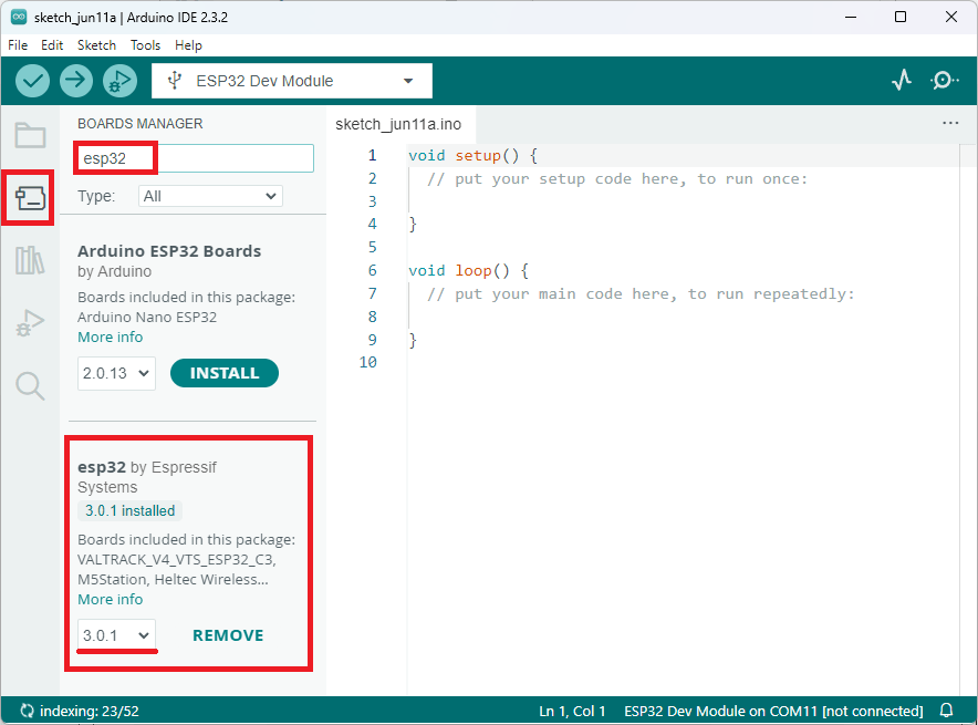 Install-esp32-arduino-ide-2-board-version-3-1 ESP32 cho Arduino IDE 2 (Windows, Mac OS X, Linux)