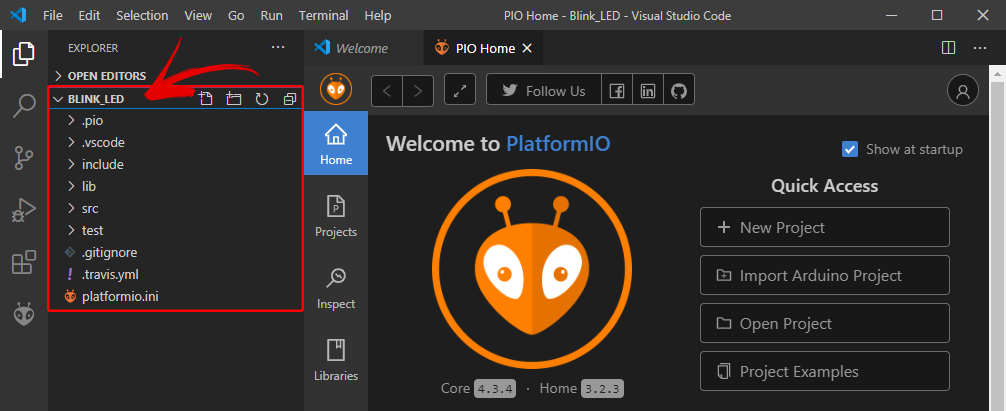 PlatfomIO-project-created-folder-structure Hướng dẫn cài đặt Visual Studio Code và PlatformIO để lập trình Arduino, ESP32, ESP8266