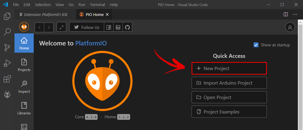 PlatformIO-Create-New-Project Hướng dẫn cài đặt Visual Studio Code và PlatformIO để lập trình Arduino, ESP32, ESP8266