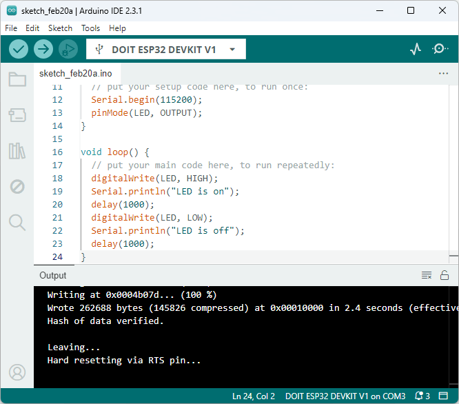 arduino-2-upload-code-to-ESP32-success ESP32 cho Arduino IDE 2 (Windows, Mac OS X, Linux)